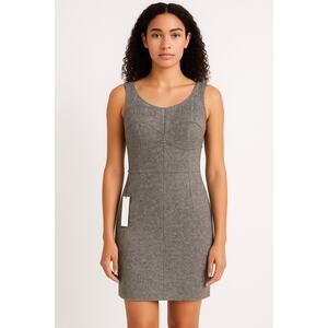 2000s Susana Monaco Lambswool Gray Sheath Dress Fall Hoilday Sz 2